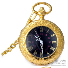 Customer Design Quartz Movement Gold Pocket Watch